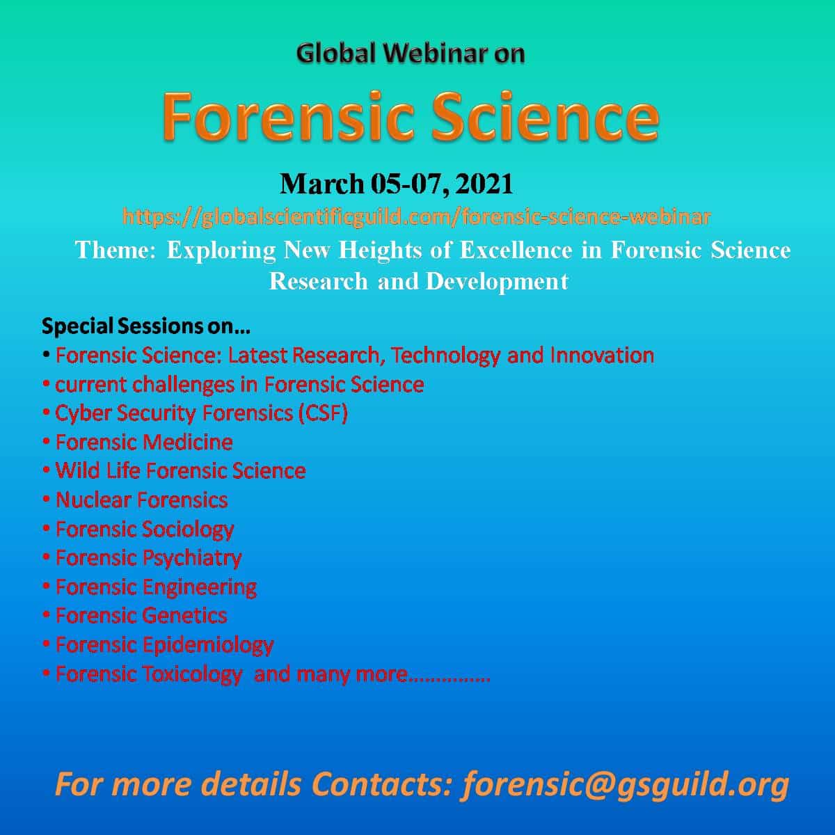 Global webinar on Forensic Science 2020 | The Lime Street Guide