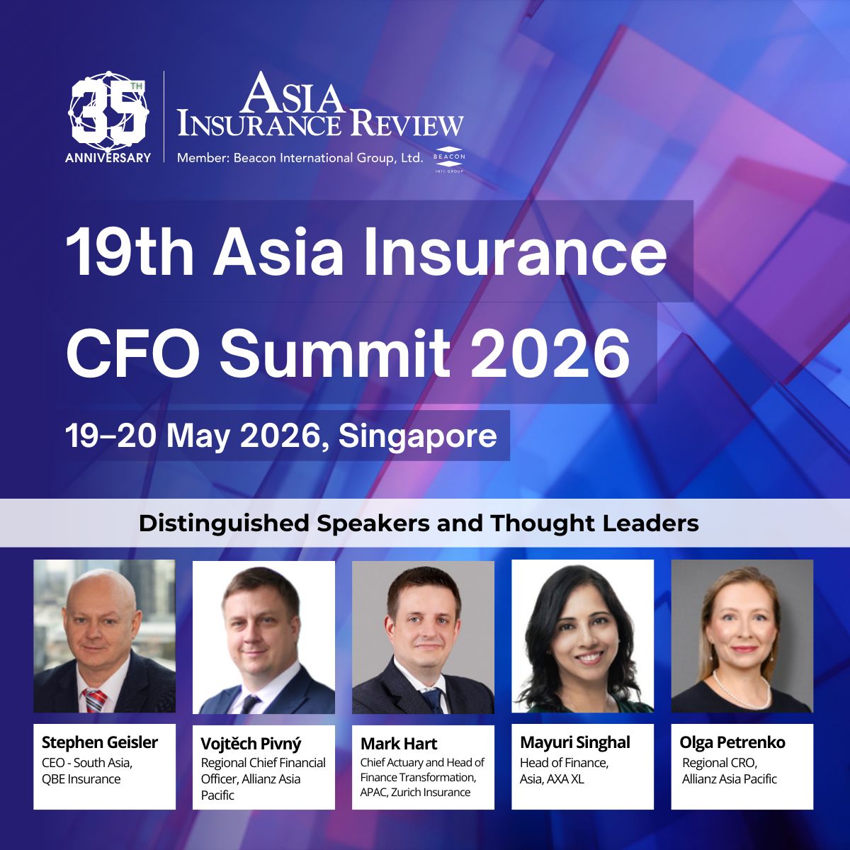 19th Asia Insurance CFO Summit 2026